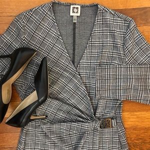 Anne Klein Wrap Dress AK Logo 3/4 Sleeve